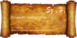 Szandi Hargitta névjegykártya
